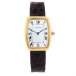 CARTIER - a yellow metal wrist watch, 25x32mm.