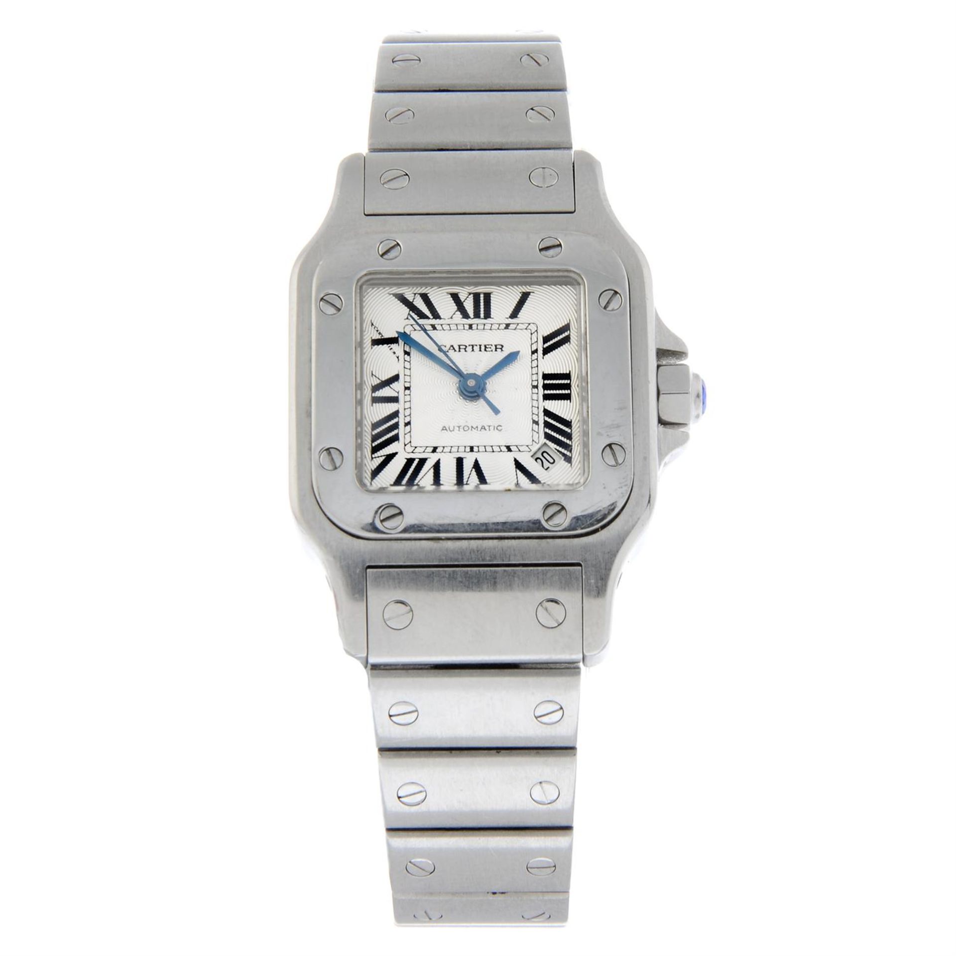 CARTIER - a stainless steel Santos Galbee bracelet watch, 24x24mm.