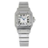 CARTIER - a stainless steel Santos Galbee bracelet watch, 24x24mm.