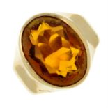 A citrine dress ring.