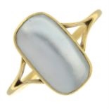 An early 20th century 18ct gold blister pearl ring.