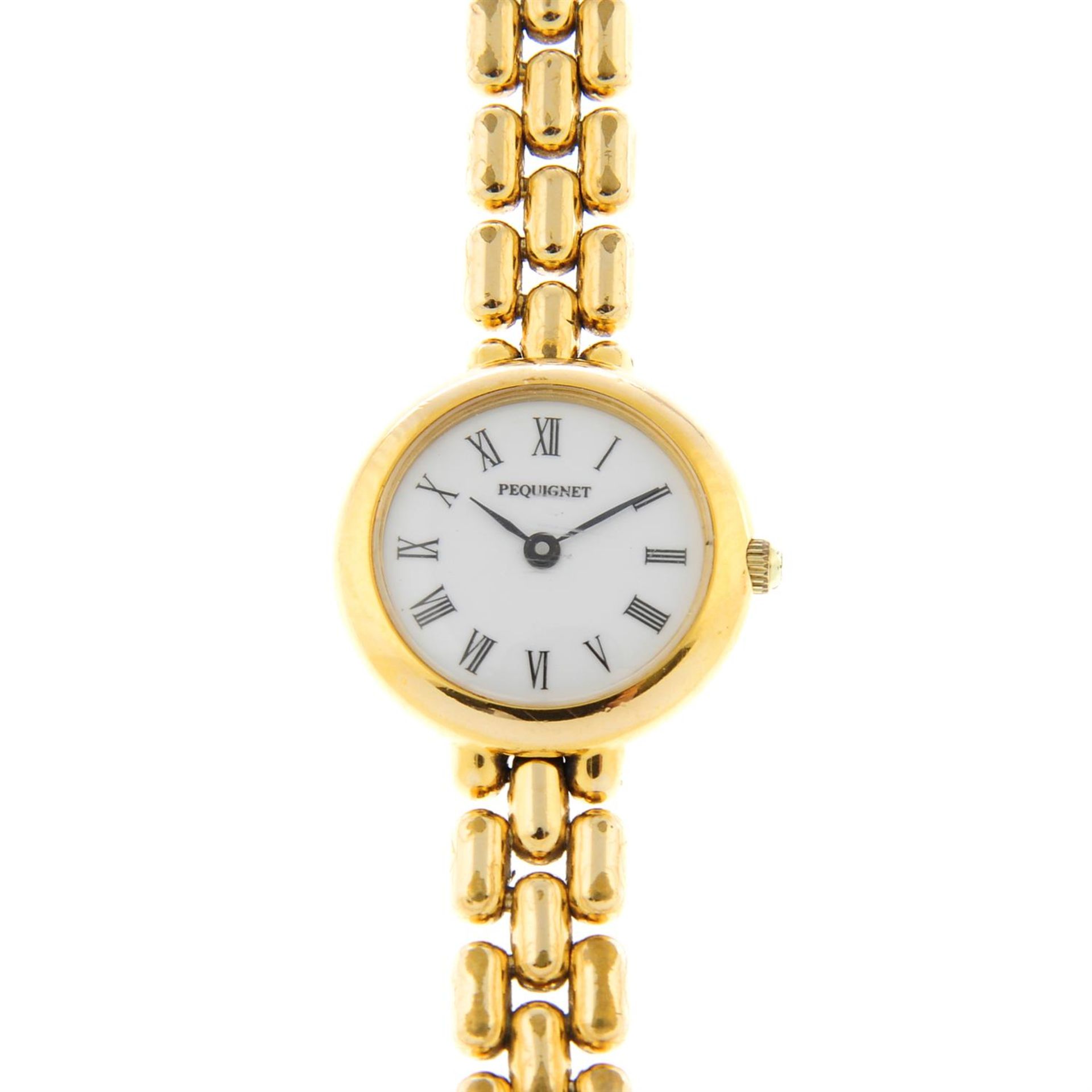 LONGINES - a 9ct yellow gold wrist watch (32.5mm) with a Pequignet bracelet watch. - Bild 5 aus 6