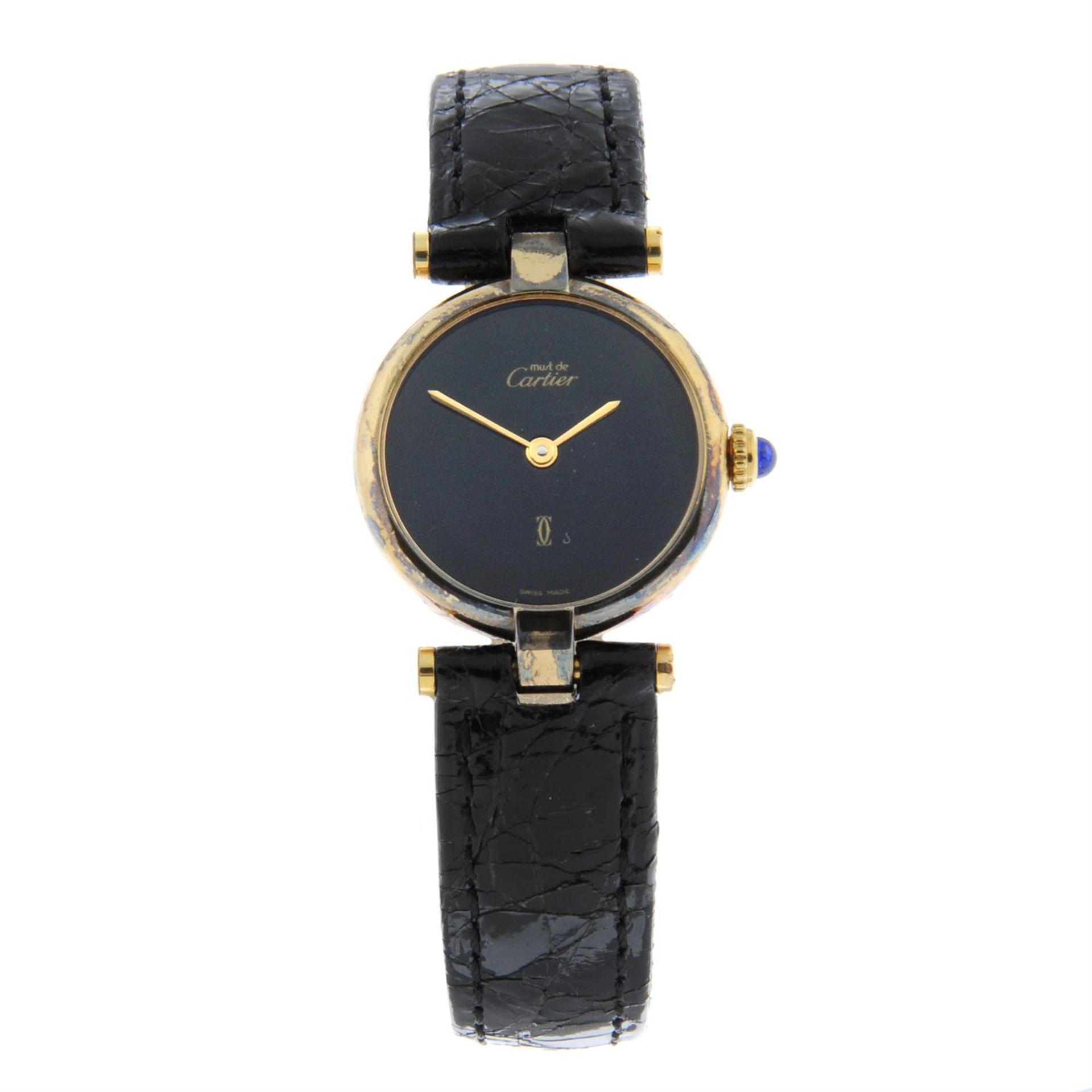 CARTIER - a gold plated silver Must De Cartier wrist watch, 24mm.