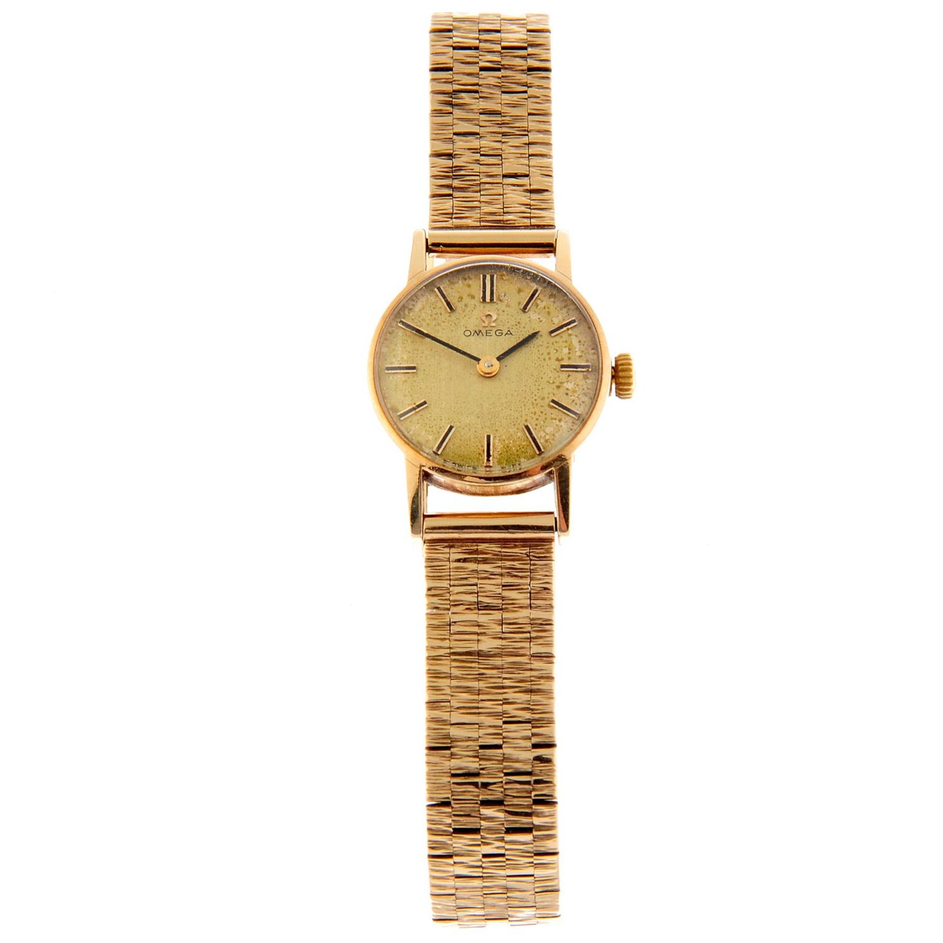 OMEGA - a 9ct yellow gold bracelet watch, 18mm.