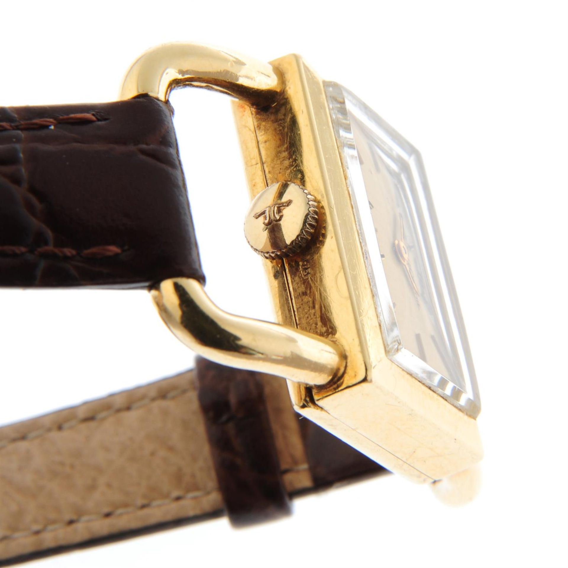 JAEGER-LECOULTRE - a 18ct yellow gold wrist watch, 23mm x 15mm. - Bild 3 aus 4