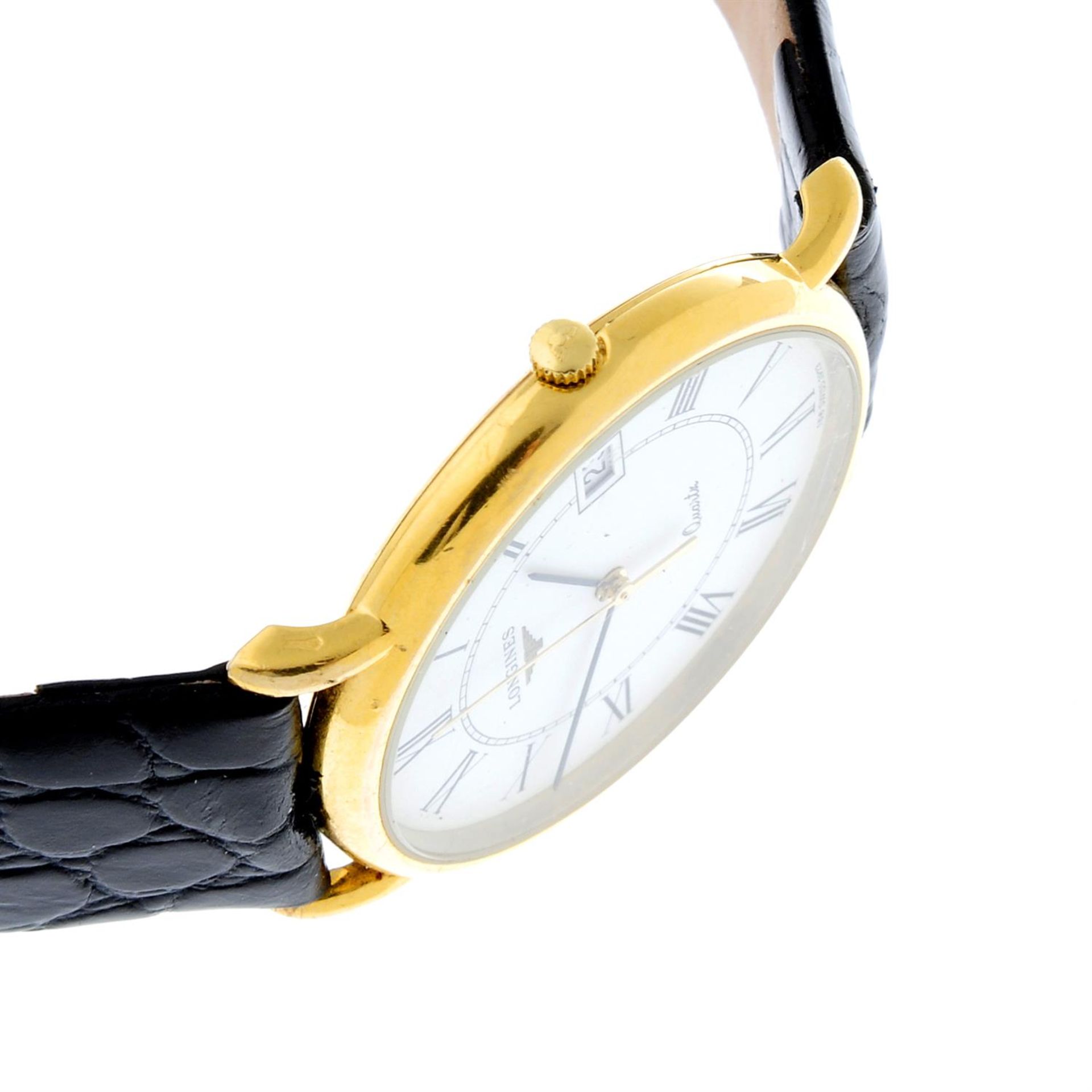 LONGINES - a 9ct yellow gold wrist watch (32.5mm) with a Pequignet bracelet watch. - Bild 3 aus 6