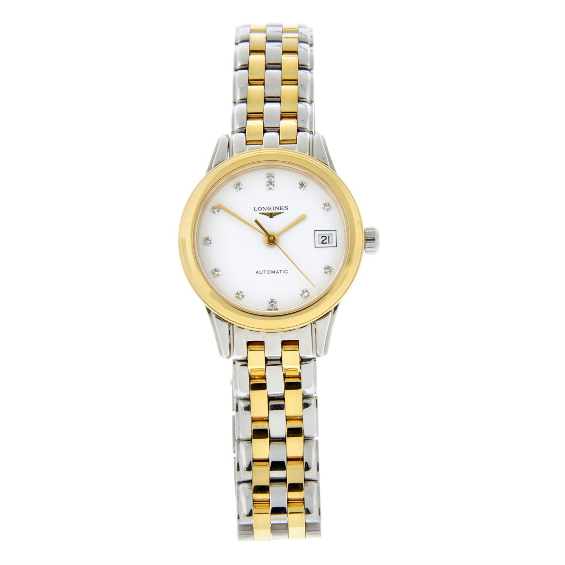 LONGINES - a bi-colour Flagship bracelet watch, 26mm.