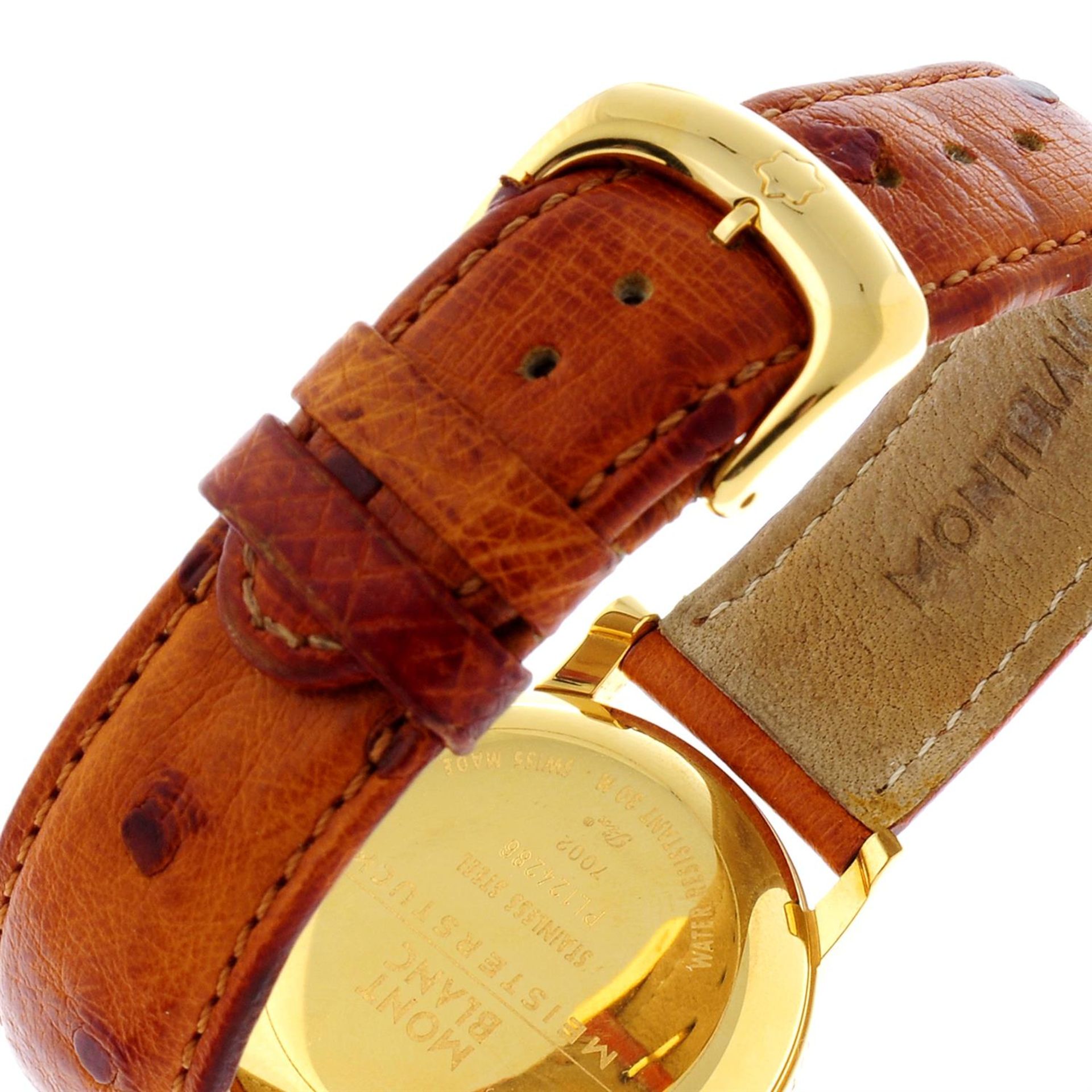MONTBLANC - a gold plated Meisterstuck wrist watch, 35mm. - Bild 2 aus 4