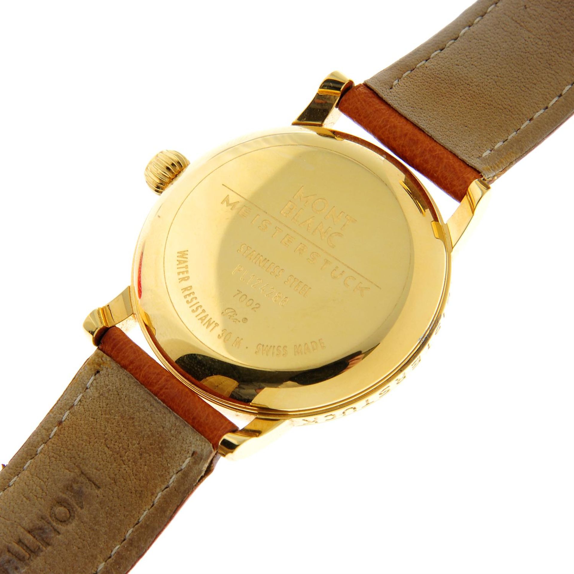 MONTBLANC - a gold plated Meisterstuck wrist watch, 35mm. - Bild 4 aus 4