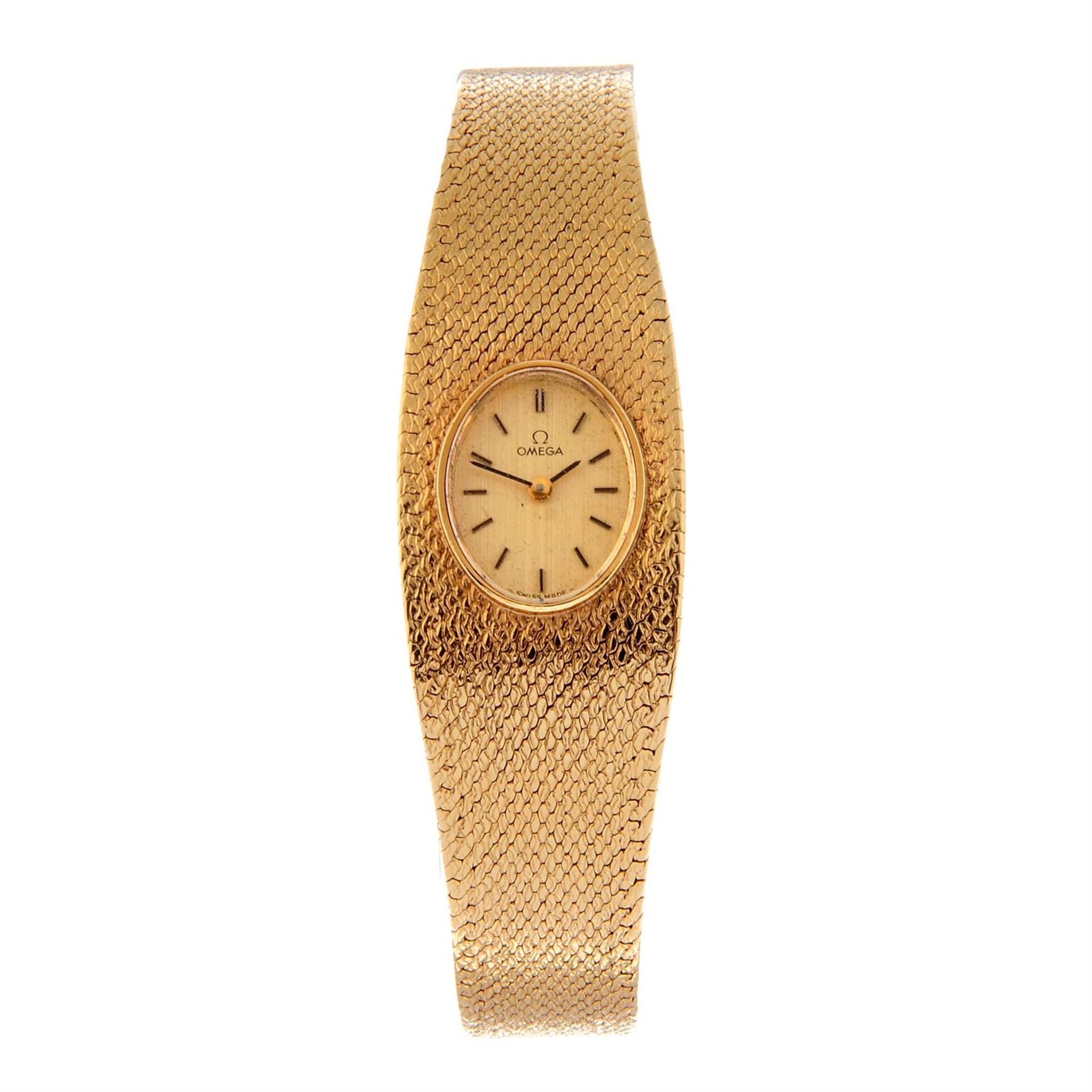 OMEGA - a 9ct yellow gold bracelet watch, 18mm.