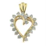 A brilliant-cut diamond heart pendant.