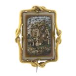 A late Victorian gold 'Grand Tour' micro mosaic brooch.