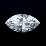 A marquise shape diamond, weighing 0.27ct