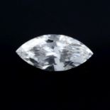 A marquise shape diamond, weighing 0.34ct