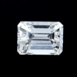 A rectangular shape diamond, weighing 0.32ct
