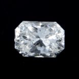 A rectangular shape diamond, weighing 0.26ct