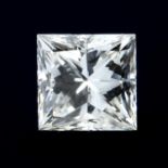 A square shape diamond, weighing 0.30ct