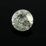 A brilliant cut diamond, weighing 0.72ct. With broken AIG security seal