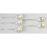 A Victorian silver fruit serving set, together with a Victorian mother-of-pearl handled knife & a