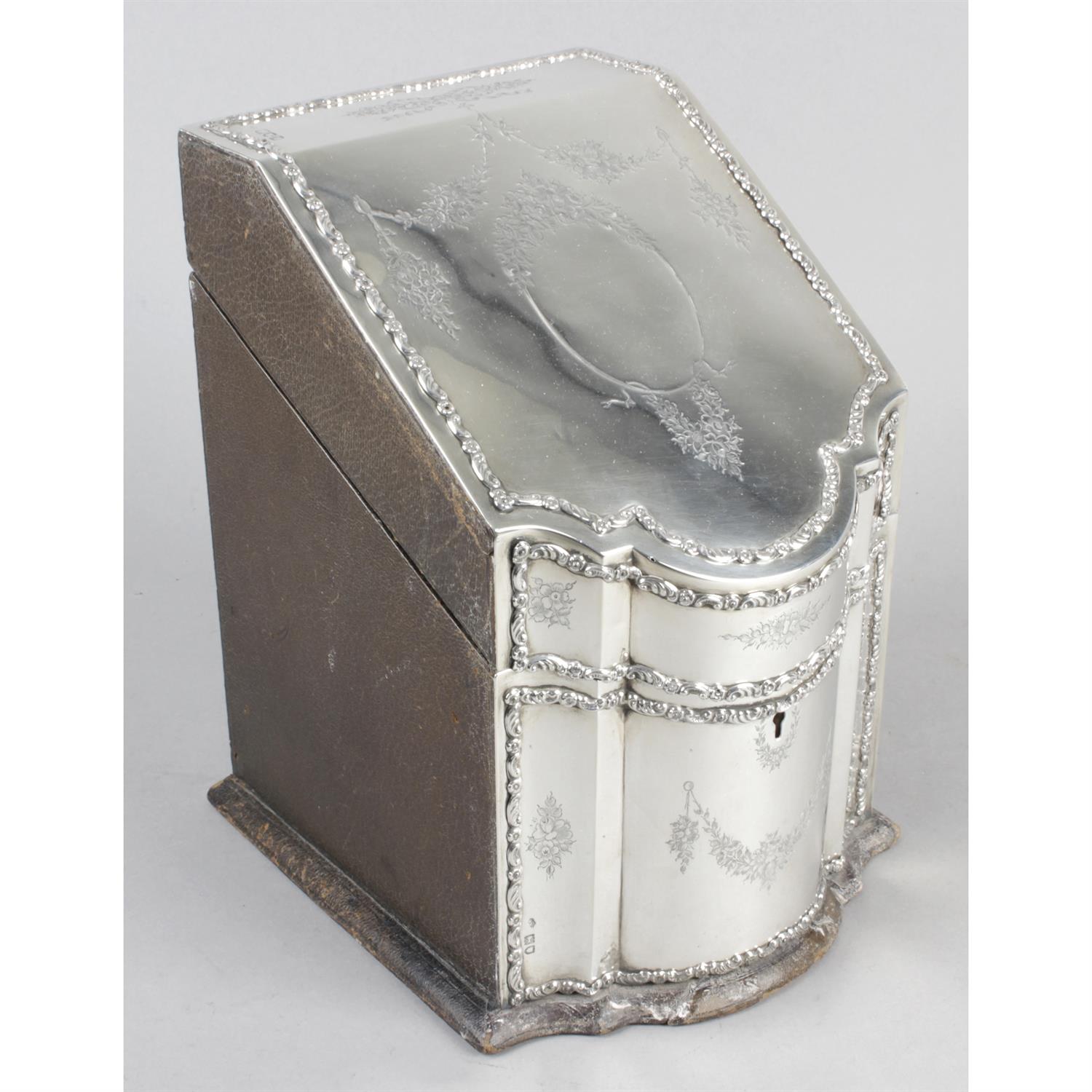 An Edwardian silver mounted stationary box. - Image 2 of 4