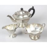 A George V silver three piece silver tea set.