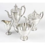 An impressive Victorian silver four piece tea service.