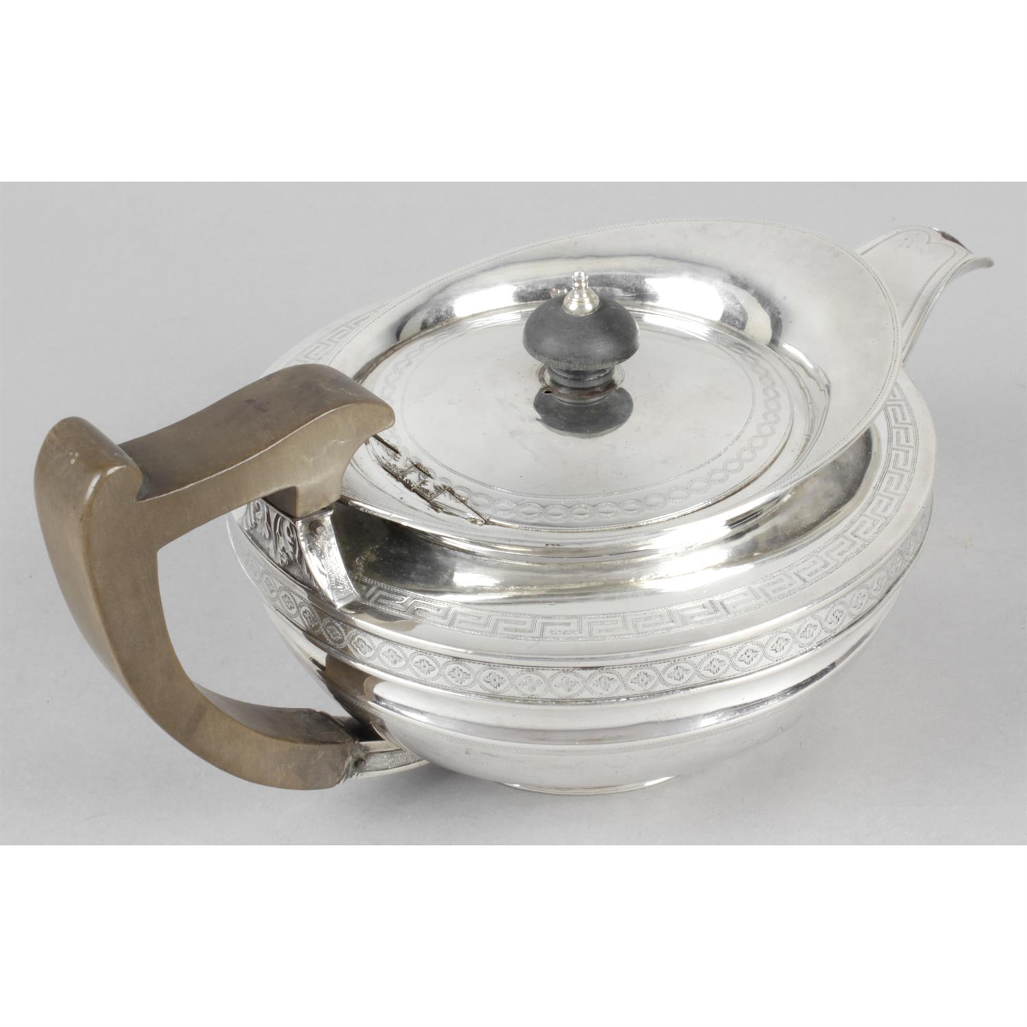 A George III silver teapot by John Emes. - Image 2 of 4