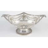 An Edwardian pierced silver pedestal dish.