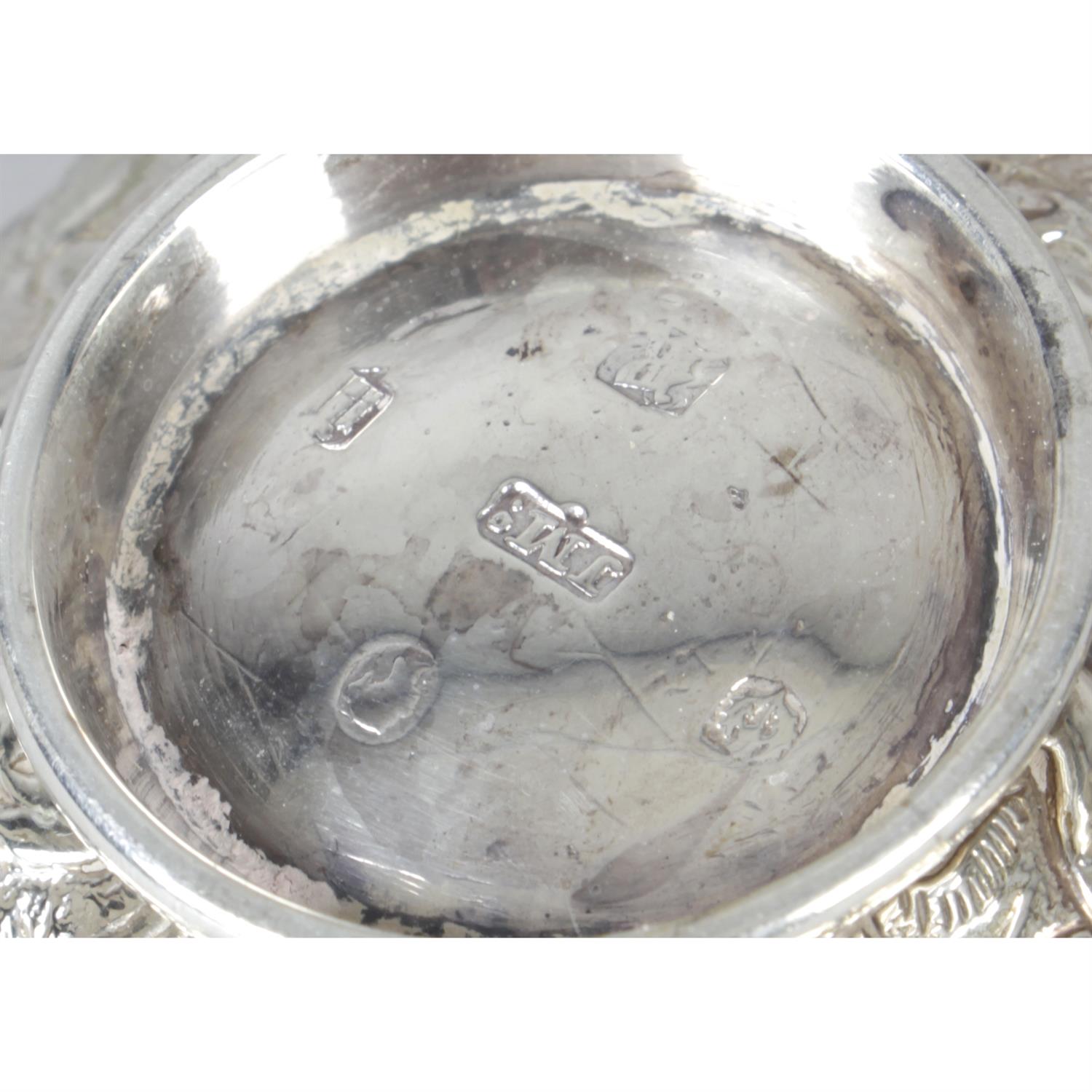 A Victorian Scottish silver small quaich, together with a modern Irish coin dish. (2). - Image 2 of 3