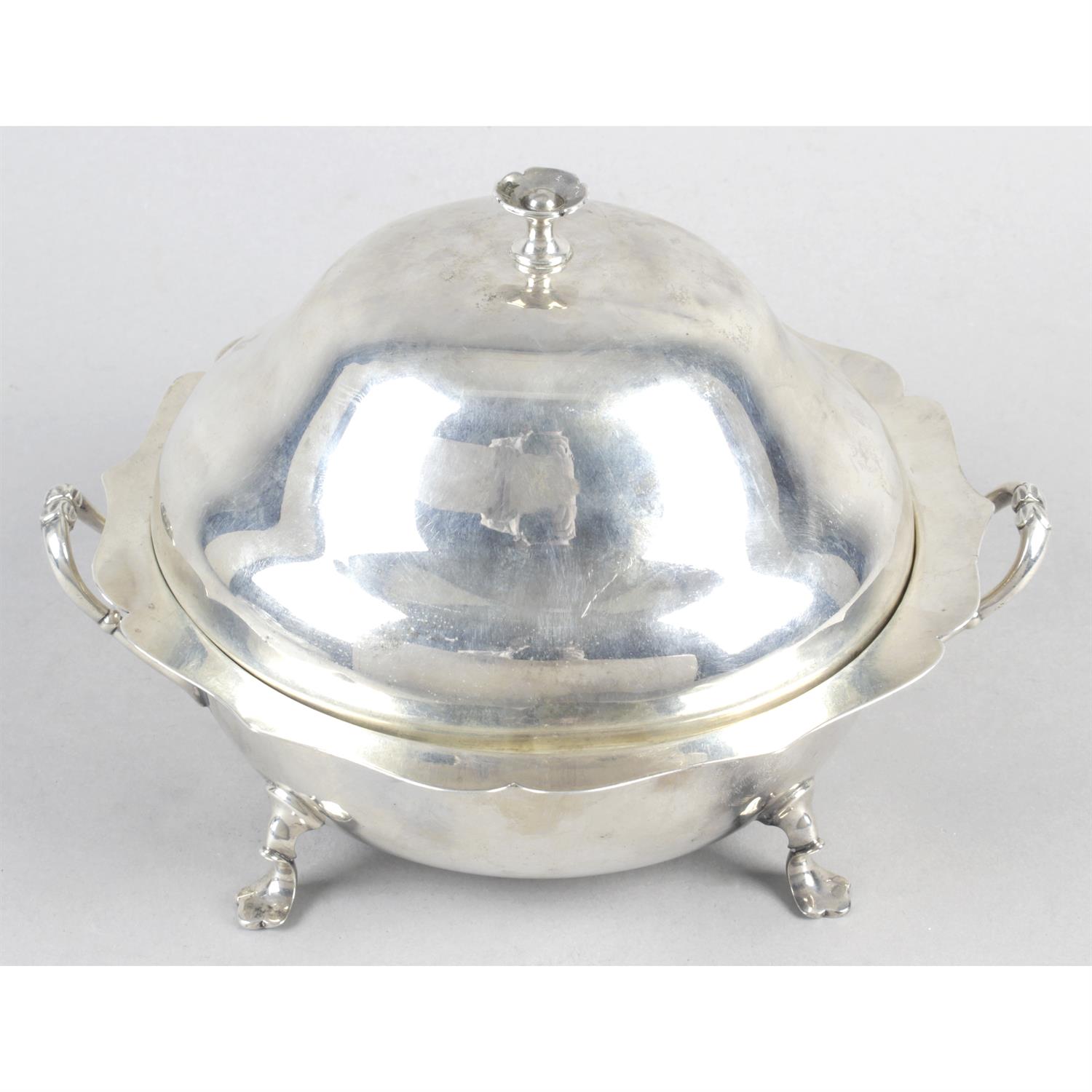 An Edwardian silver muffin dish by Mappin & Webb.