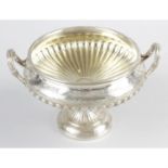 A mid-Victorian silver twin-handled pedestal dish.