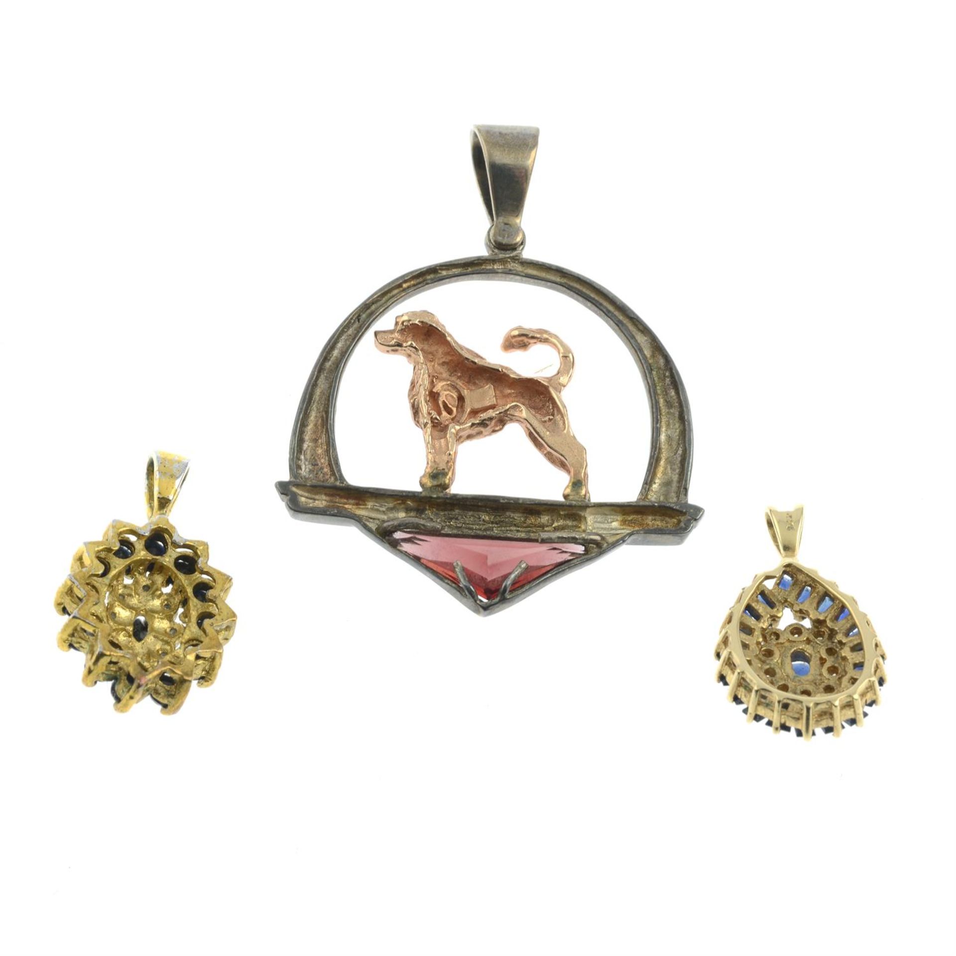 Three gem-set pendants. - Image 2 of 2
