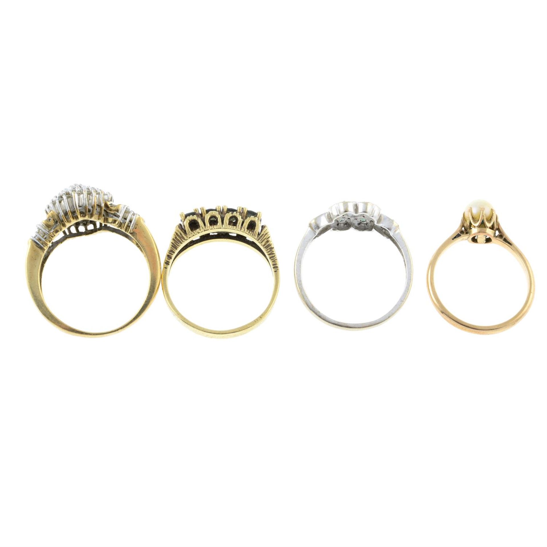 Four gem-set rings. - Image 2 of 2