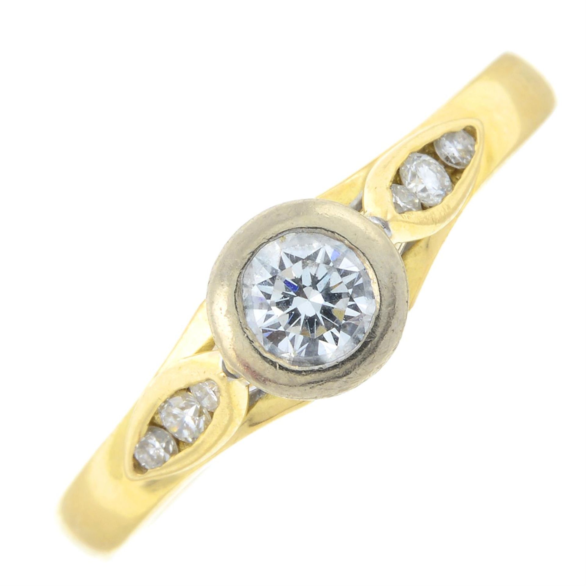 An 18ct gold brilliant-cut diamond ring.