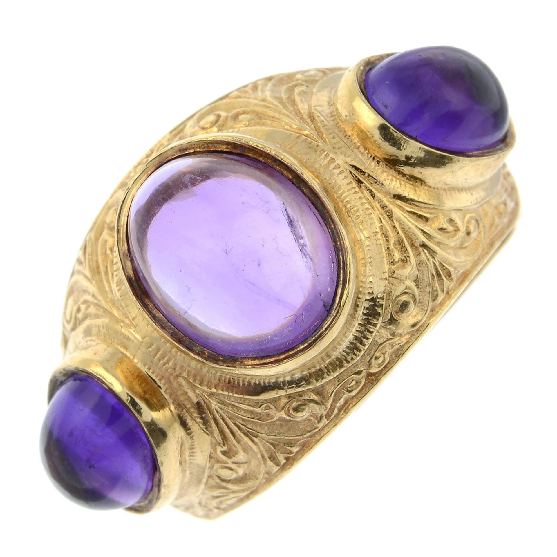 An early 20th century 9ct gold amethyst ring.