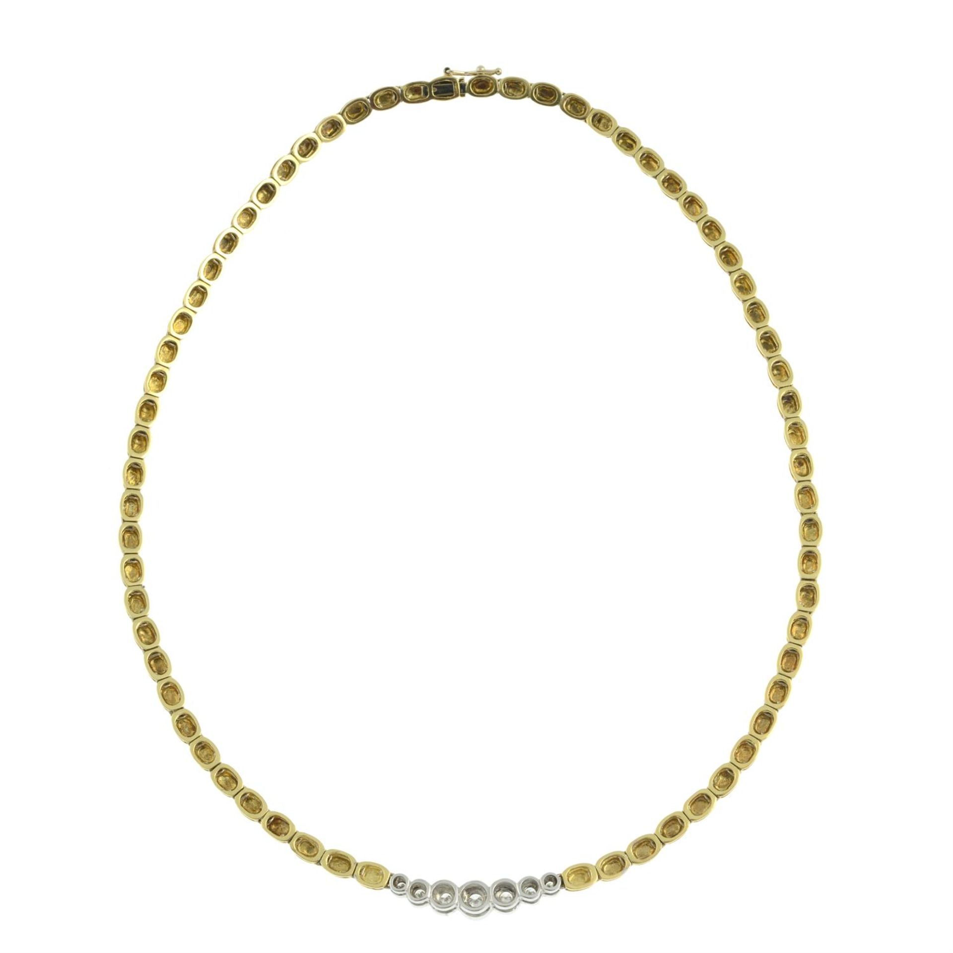 An 18ct gold brilliant-cut diamond necklace. - Bild 4 aus 5