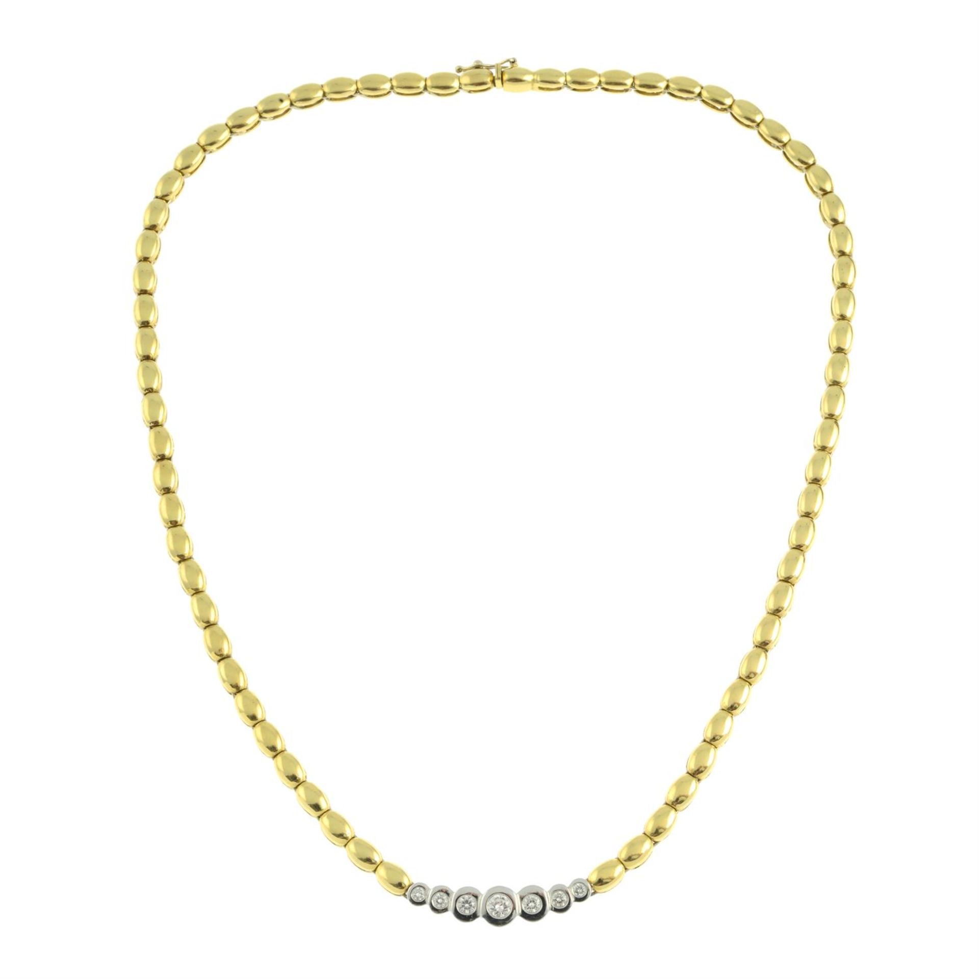 An 18ct gold brilliant-cut diamond necklace. - Bild 3 aus 5