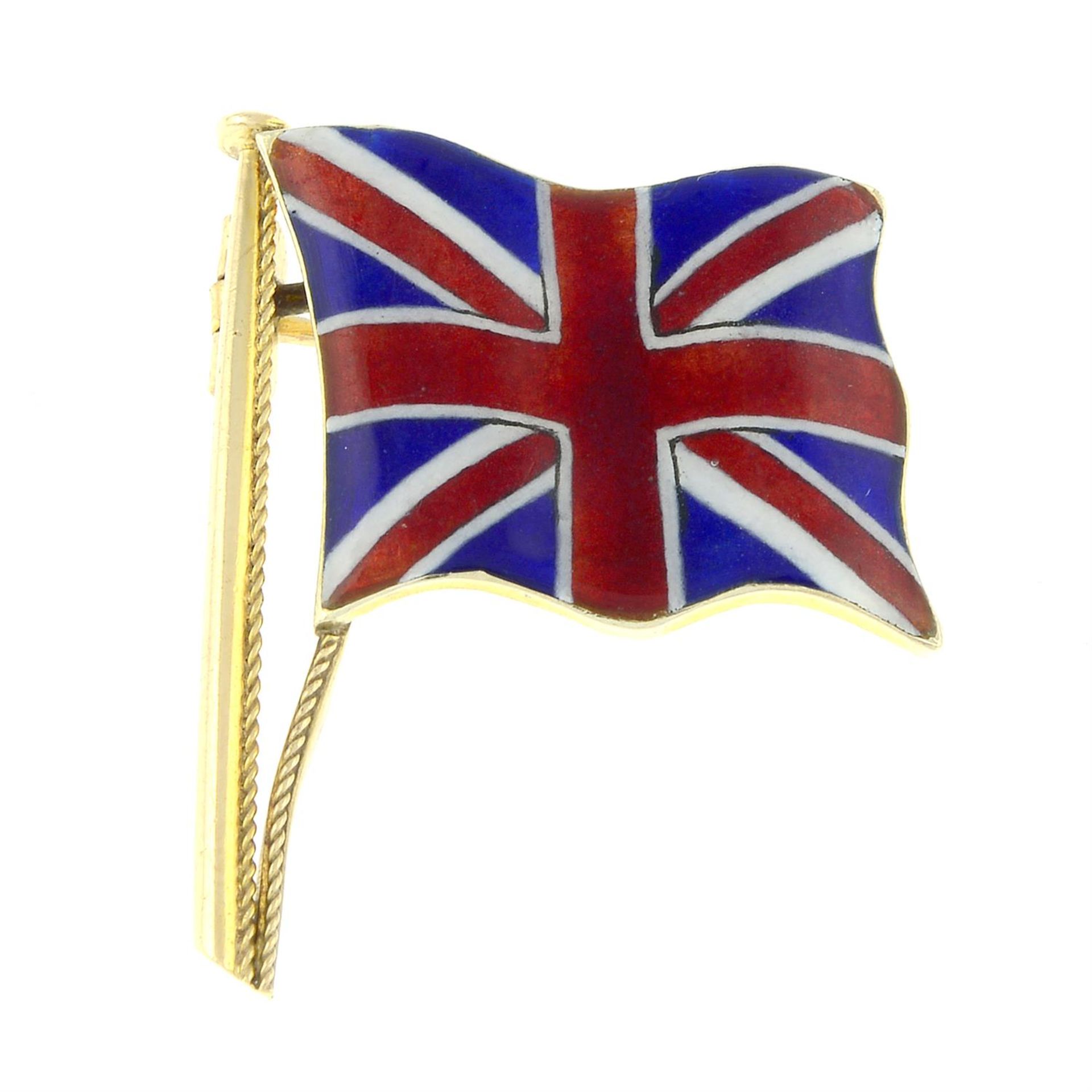 A 9ct gold enamel Union Jack brooch.