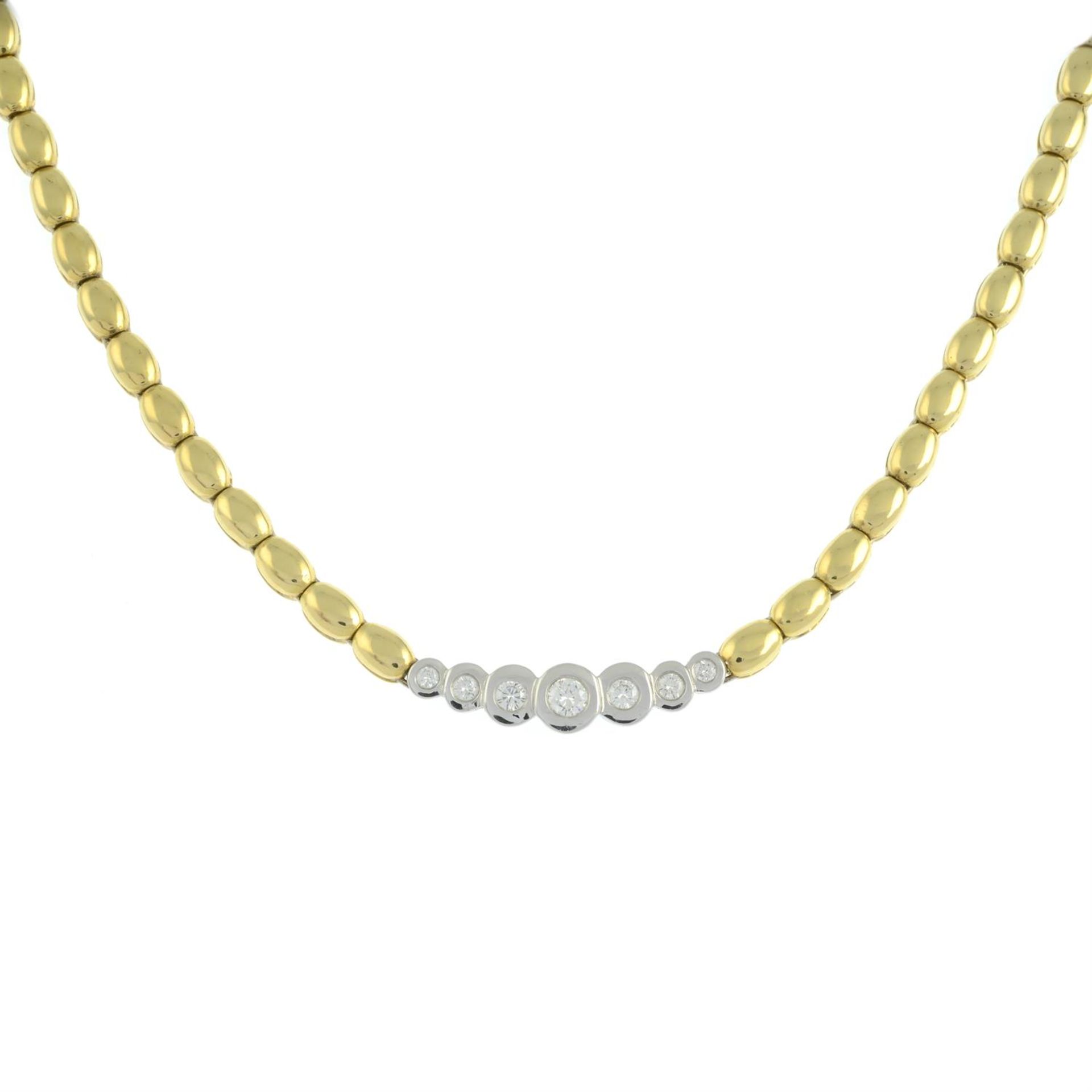 An 18ct gold brilliant-cut diamond necklace. - Bild 2 aus 5