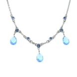 GIVENCHY - a blue paste necklace.