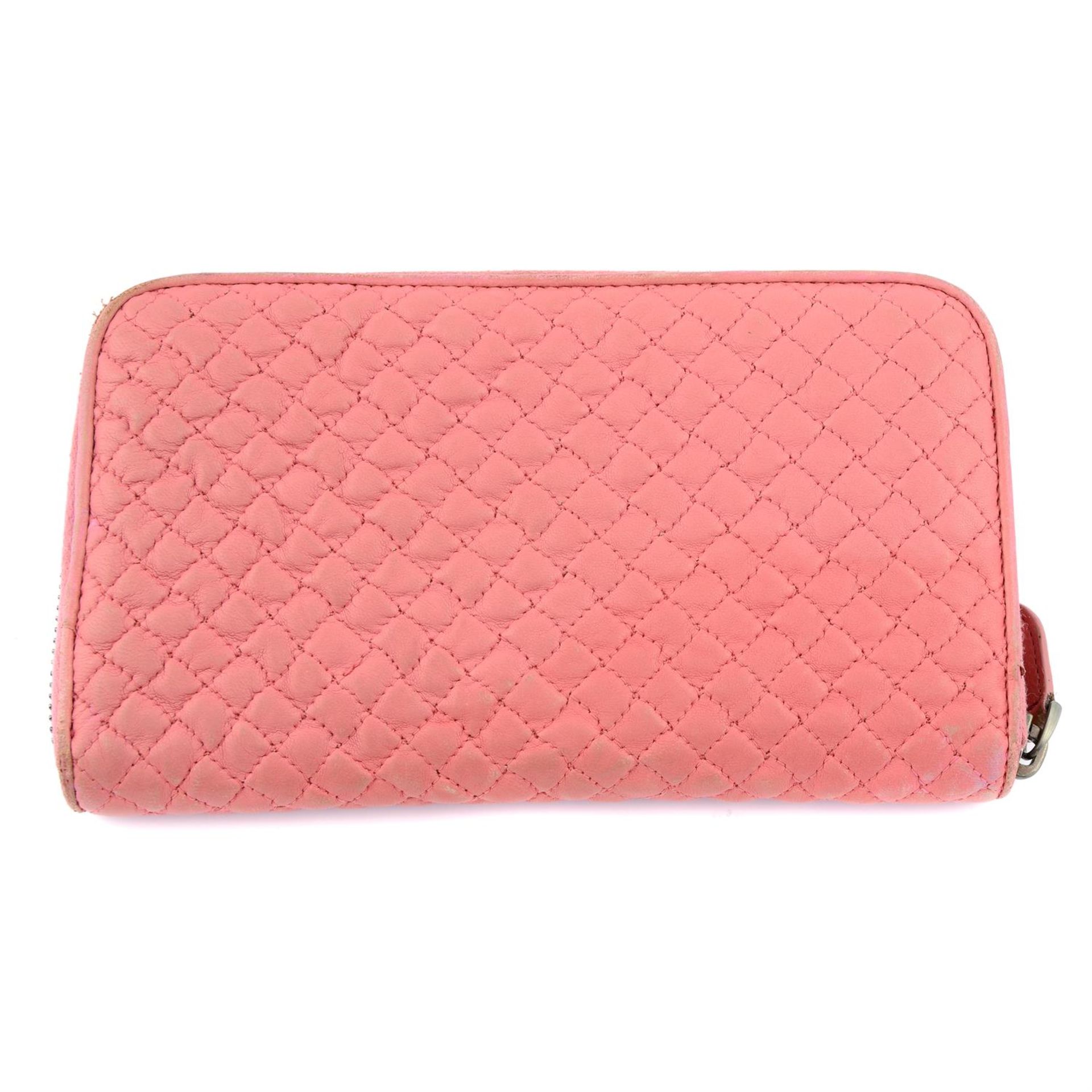 BOTTEGA VENETA - a pink leather wallet. - Image 2 of 4
