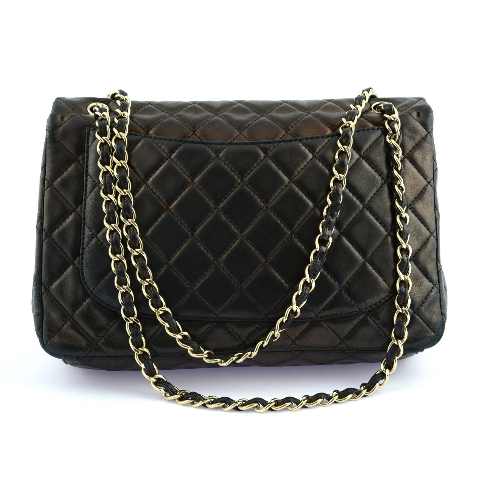 CHANEL - a metallic leather lambskin Jumbo single flap bag. - Image 2 of 9