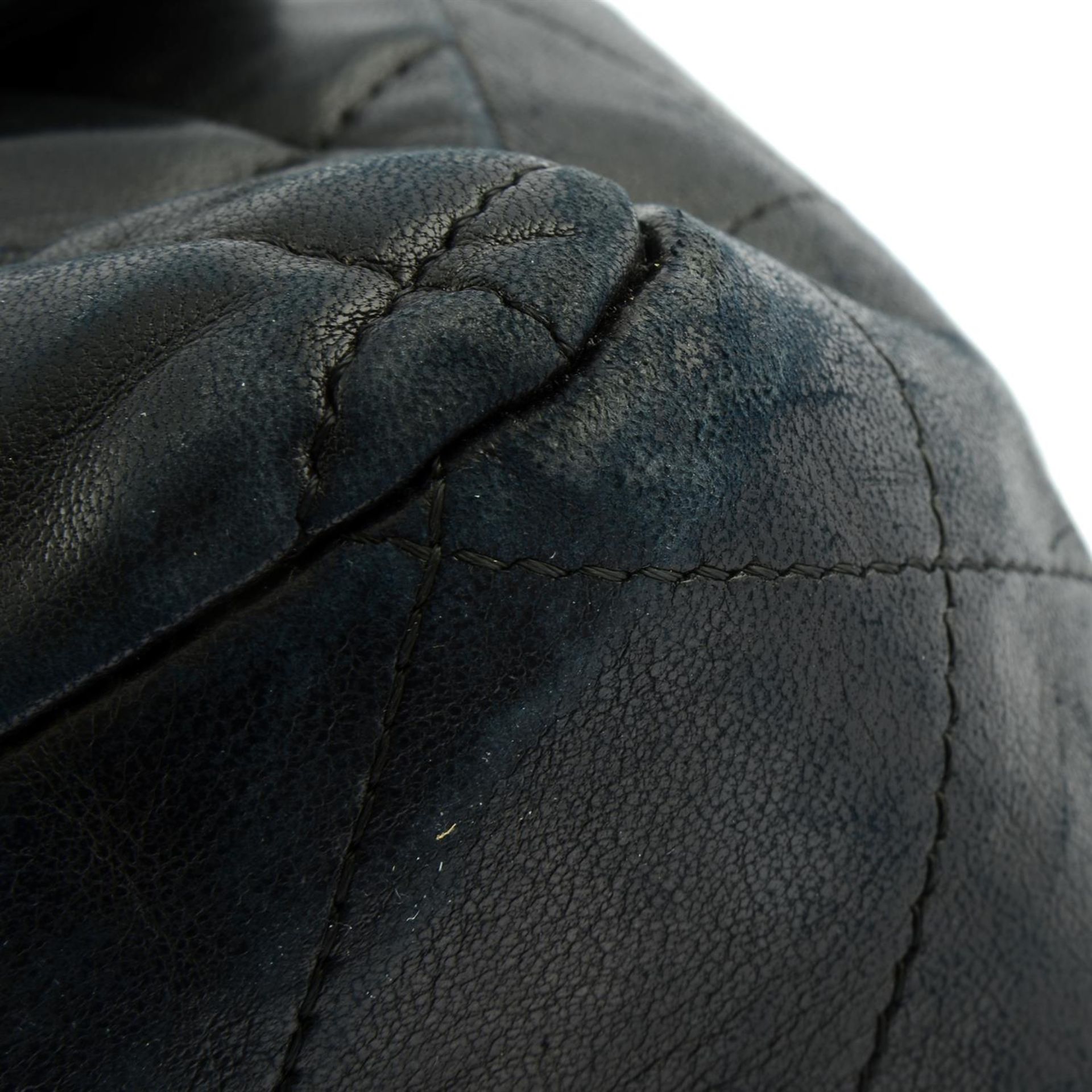 CHANEL - a black lambskin single flap Jumbo bag. - Image 5 of 10