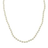 CHRISTIAN DIOR - a single row imitation pearl necklace.