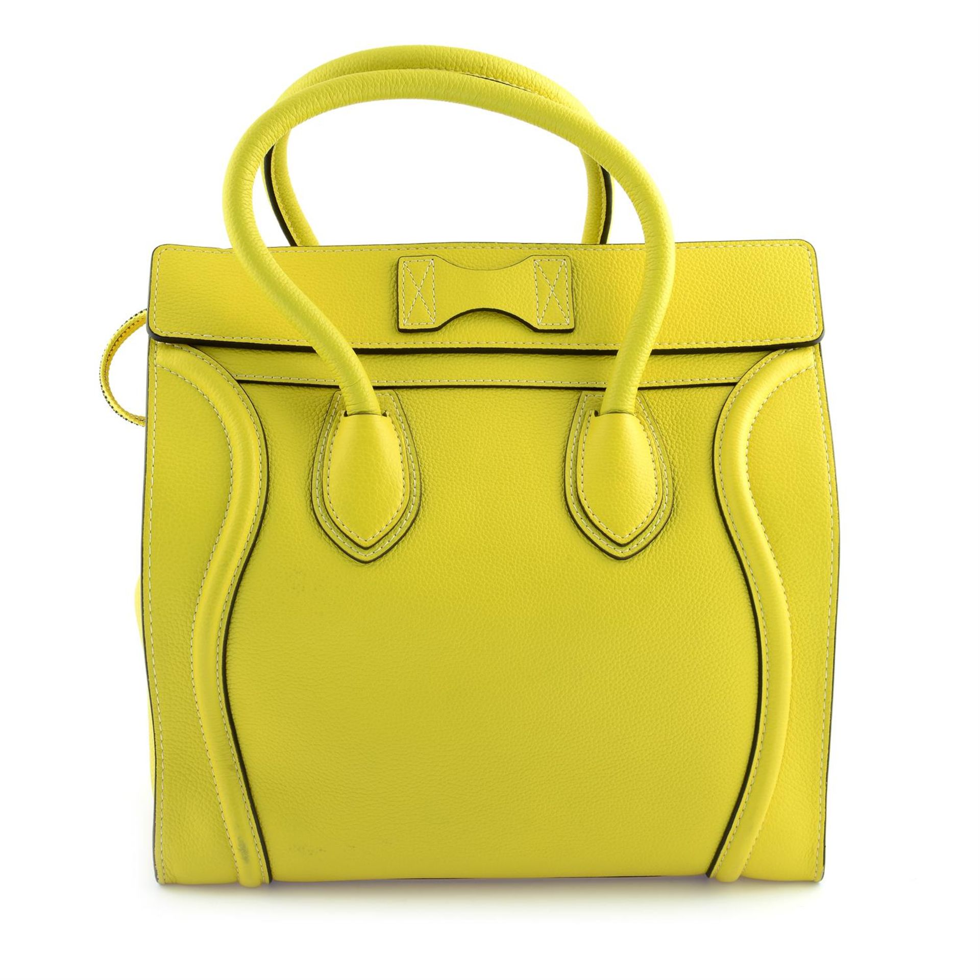 CÉLINE- a mustard yellow leather Phantom bag. - Image 2 of 5