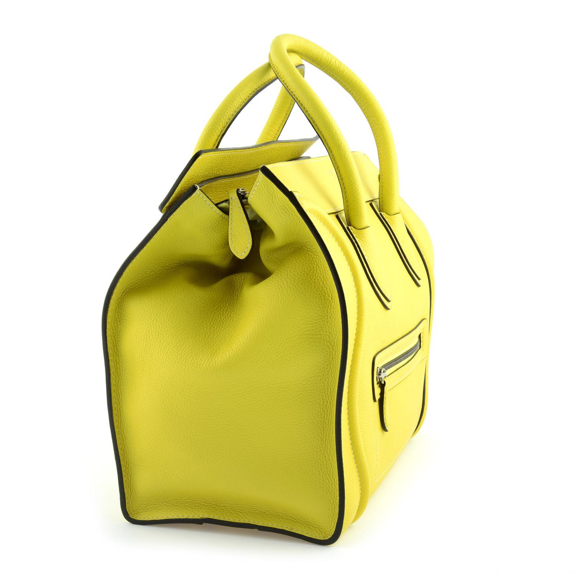 CÉLINE- a mustard yellow leather Phantom bag. - Image 4 of 5
