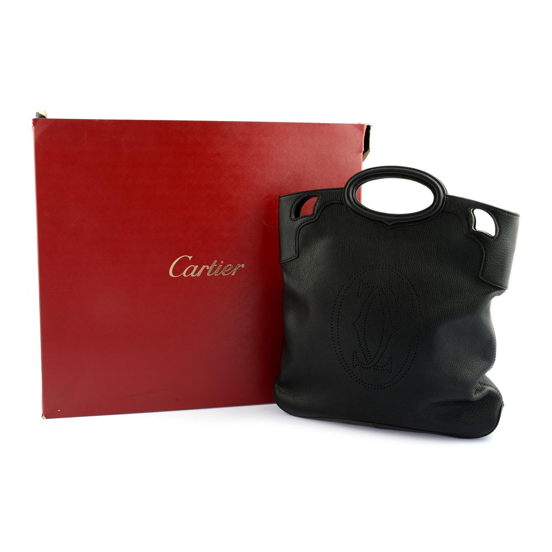 CARTIER- a black leather Marcello De Cartier fold over clutch. - Bild 5 aus 5