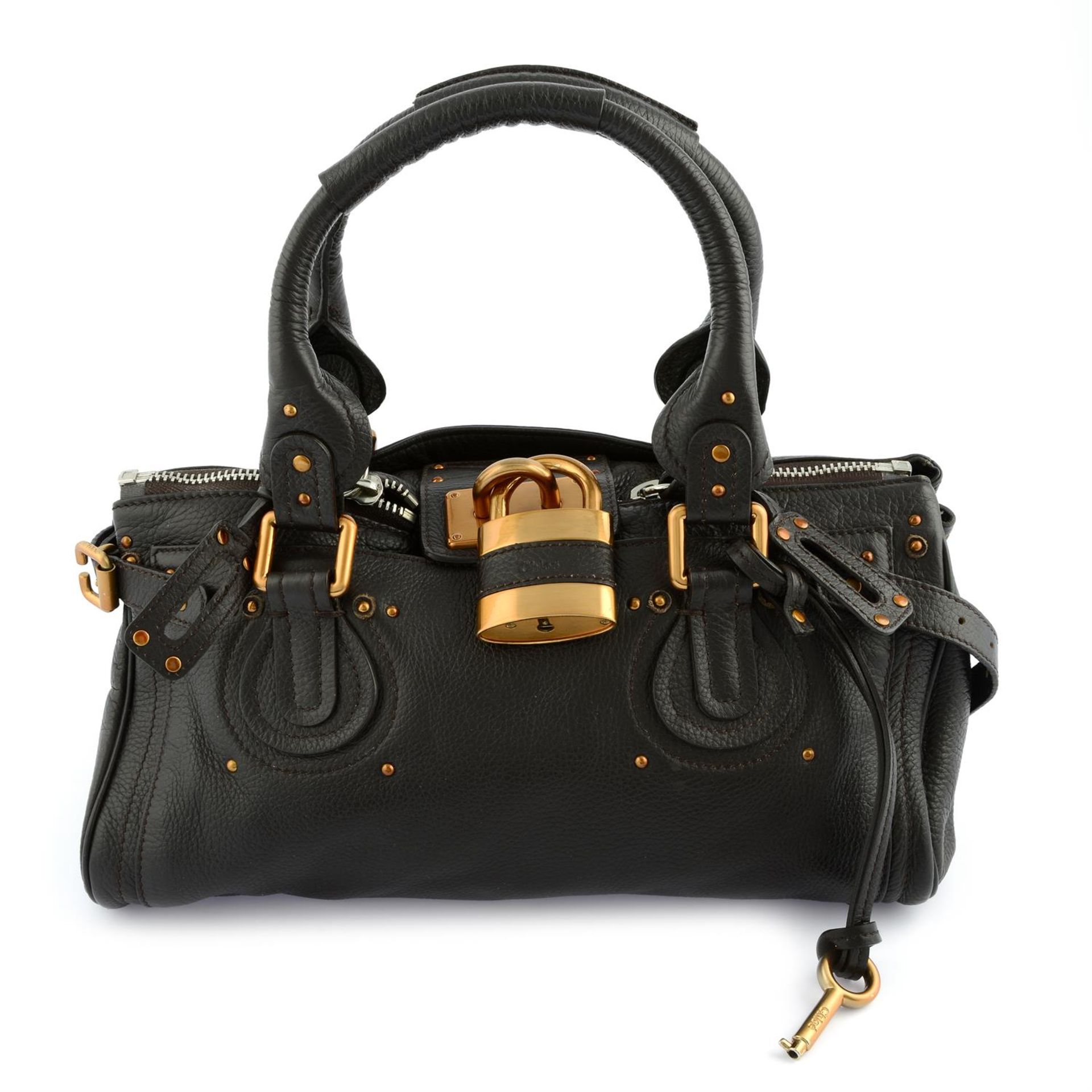 CHLOÉ- a black leather Paddington handbag.