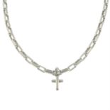 ARMANI - a silver chain necklace with cross.