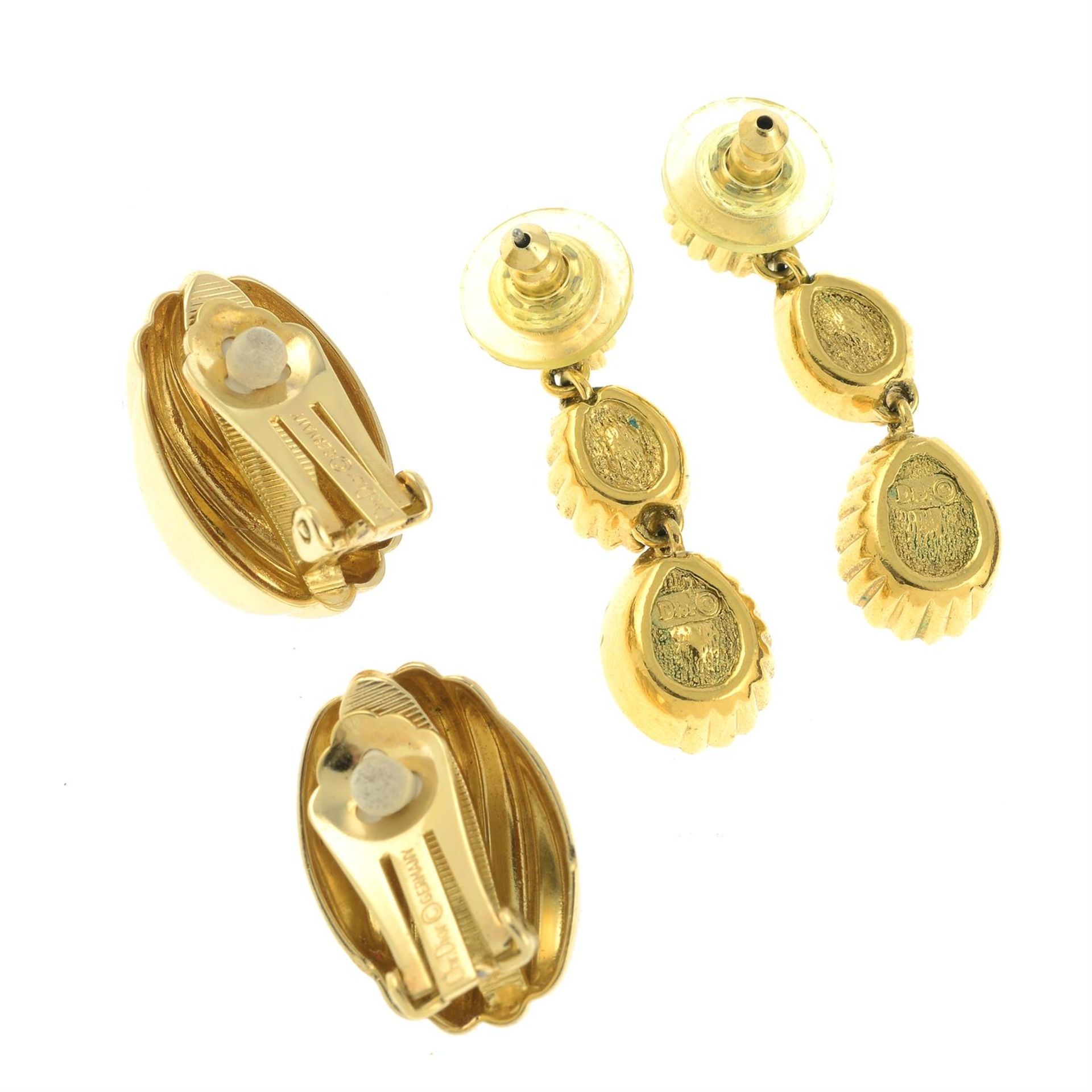 CHRISTIAN DIOR - two pairs of earrings. - Image 2 of 2